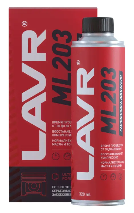 LN2507 LAVR Раскоксовка двигателя LAVR ML203 NOVATOR 320мл "усиленная формула" (для двигателей более 2л)