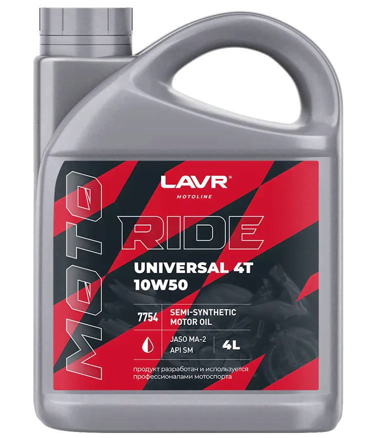 Моторное масло LAVR RIDE UNIVERSAL 4T 10W50 SM, 4 л-0